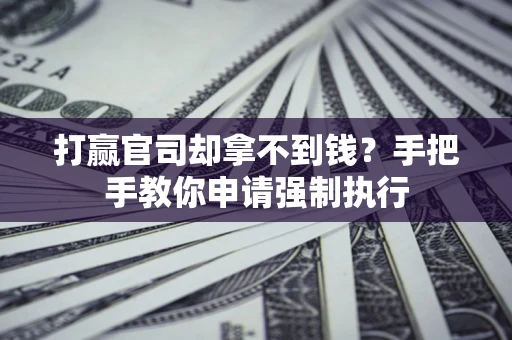 武汉打赢官司却拿不到钱？手把手教你申请强制执行