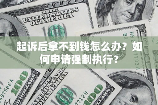 武汉起诉后拿不到钱怎么办？如何申请强制执行？