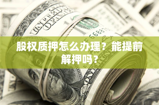 武汉股权质押怎么办理？能提前解押吗？